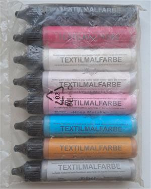 Textile paint set of 8 colours. R250.