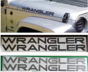 Jeep Wrangler bonnet side stickers decals vinyl graphics 