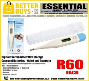 Digital Thermometer With Storage Case and Batteries
