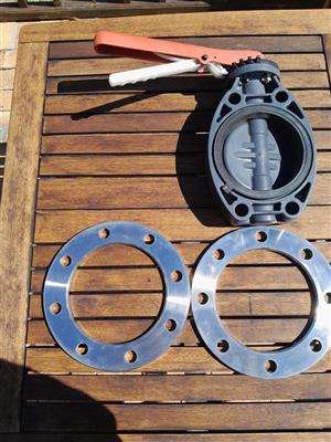 Butterfly Valves & Stainless Flanges 160mm for Irrigation