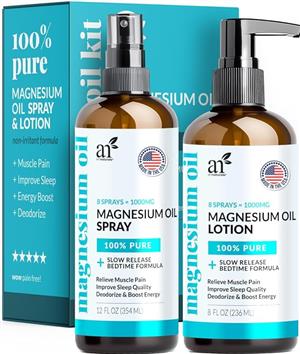 ArtNaturals Magnesium Oil & Massage Lotion Set – Muscle & Sleep Relief