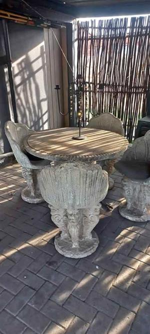 Concrete Table and Chairs Set