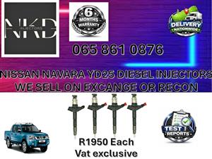 NISSAN NAVARA YD 25 DIESEL INJECTORS  FOR SALE ON EXCHANGE OR RECON OR NEW VILJOENSKROON