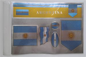 Argentina Sticker A4 size.  Brand new, sealed. R25 each. More than 50 to choose 