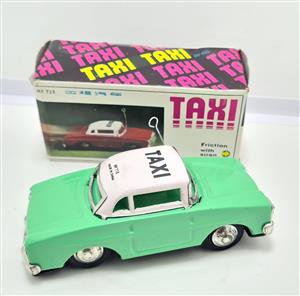 Vintage Chinese tinplate MF713 taxi friction toy car