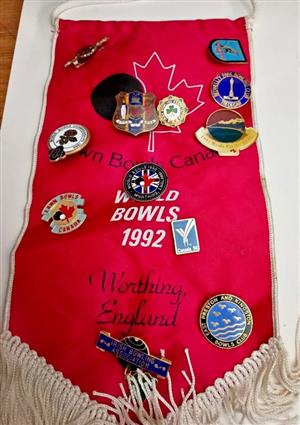12 World bowling Badges 