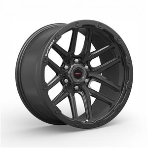 17″ A-Line Bounty 6/139 Satin Black Black Rivets Alloy Wheels