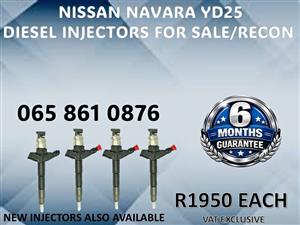 NISSAN NAVARA YD25 DIESEL INJECTORS FOR SALE / RECON WITH WARRANTY DURBAN