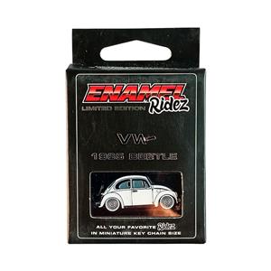 VW 1965 Beetle White - Die-Cast Enamel Keychain