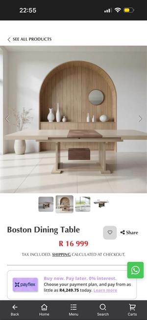 Dining Table +8 leather embroidered chairs