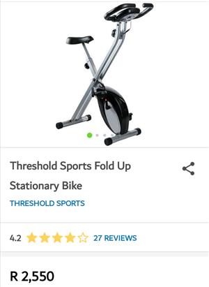 threshold sports fold up stationary bike