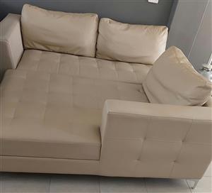 L shape leather lounge set