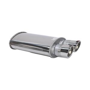 1X Racing Kyalami 35mm Stainless Steel Backbox with Twin Oval Pipe