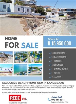 LANGEBAAN HUIS BY DIE SEE TE KOOP