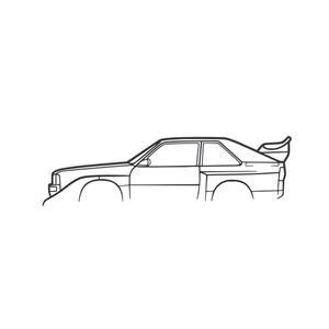 Steel Silhouette Wall Art - Audi S1 Quattro 1700X600X2MM