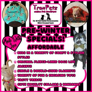 Get your Furry Best Friend their Cool prewinter accessories!