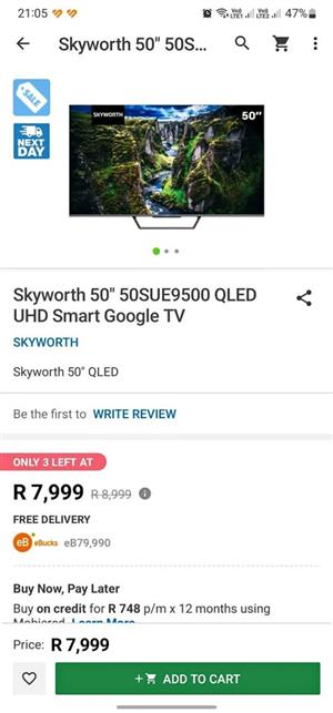 Skyworth 50" 50SUE9500 QLED UHD Smart Google TV