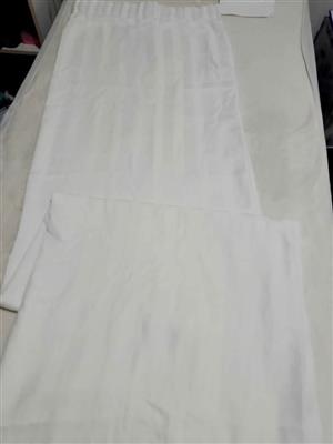 WHITE EMBOSSED STRIPED CURTAINS