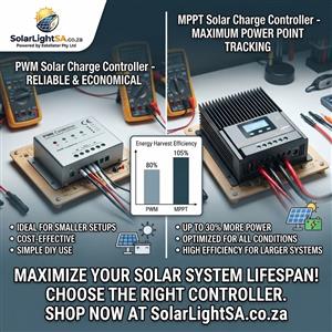 PWM and MPPT Solar Charge Controllers from SolarLightSA