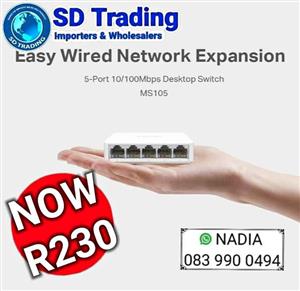 Network Switch 5 Ports 10/100 Mbps Fast Ethernet