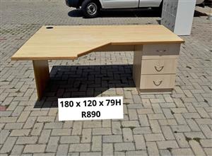 OFFICE LSHAPE DESK WITH DRAWERS