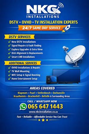 Dstv Accredited lnstaller in Cape Town and surrounding areas call us now 24/7