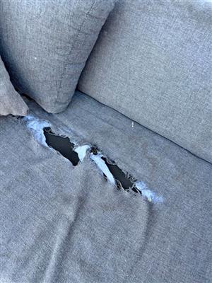 Corner sectional grey couch