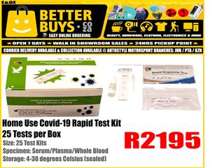 Home Use Covid-19 Rapid Test Kit – 25 Tests per Box