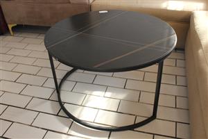BLACK ROUND COFFEE TABLE(S066443A)