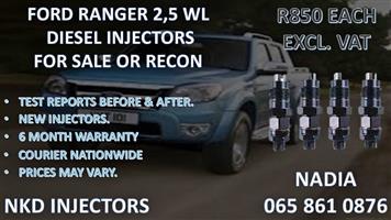 FORD RANGER 2,5 WL DIESEL INJECTORS FOR SALE. REBUILT AND TESTED