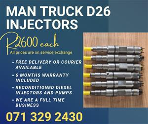 MAN TRUCK D26 INJECTORS FOR SALE WITH WARRANTY 