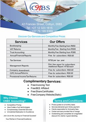 Monthly Bookkeeping/Accounting Services