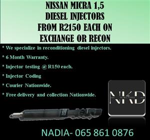 Nissan Micra 1.5 DCI injectors for sale 