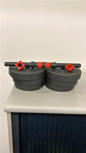 20kg Indoor Gym Weightlifting Adjustable Barbell & Dumbbells