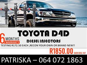 INJECTORS FOR TOYOTA D4D FOR SALE