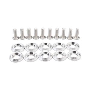 Addco Racing 10PC M6 CNC Billet Aluminum Bolt Dress Up Kit (Silver)