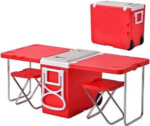 Portable cooler box with table & chairs 