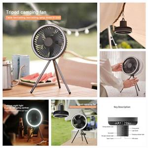 SM-48 USB Tripod Camping Fan With Light 