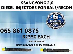 SSANGYONG 2,0 DIESEL INJECTORS FOR SALE / RECON WITH WARRANTY JOHANNESBURG