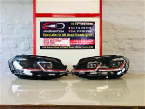 VW Golf 7.5 GTI left and right side xenon headlights 