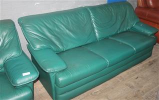Green 3 piece lounge suite S048824A #Rosettenvillepawnshop