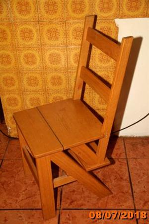 Solid Oak Wood Chair Converts To Stepladder For Sale Junk Mail