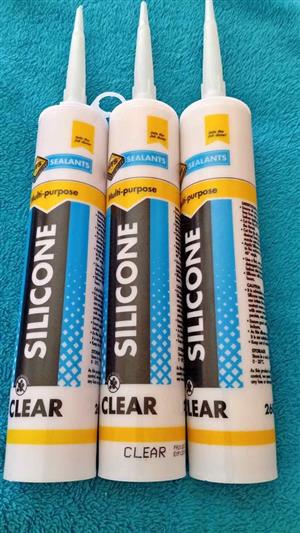 Silicone clear 260ml x 3 all for R150