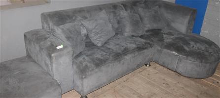 Grey L-shape couch with ottoman S048939A #Rosettenvillepawnshop