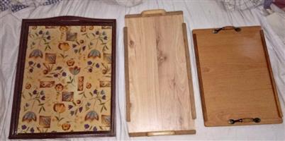 Wood Serving Trays x3 