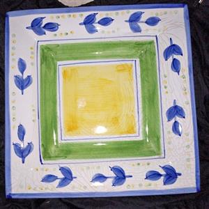 Vintage Clarisse Square Ceramic Platter by Gibson 