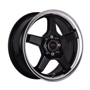 14″ A-Line Quest 4/100 & 4/114 Black Machine Lip Alloy Wheels