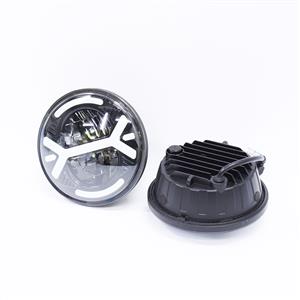 Universal 5″ LED with Cross Hair Design H4 Headlights (set)
