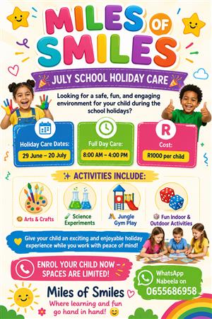 July holiday care for kids