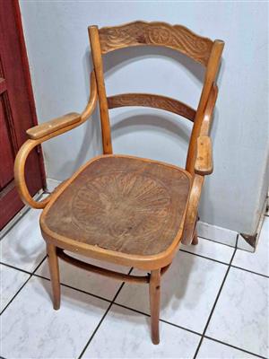 Antique Bentwood chair, manufactured by Jacob & Josef Kohn in Austria.